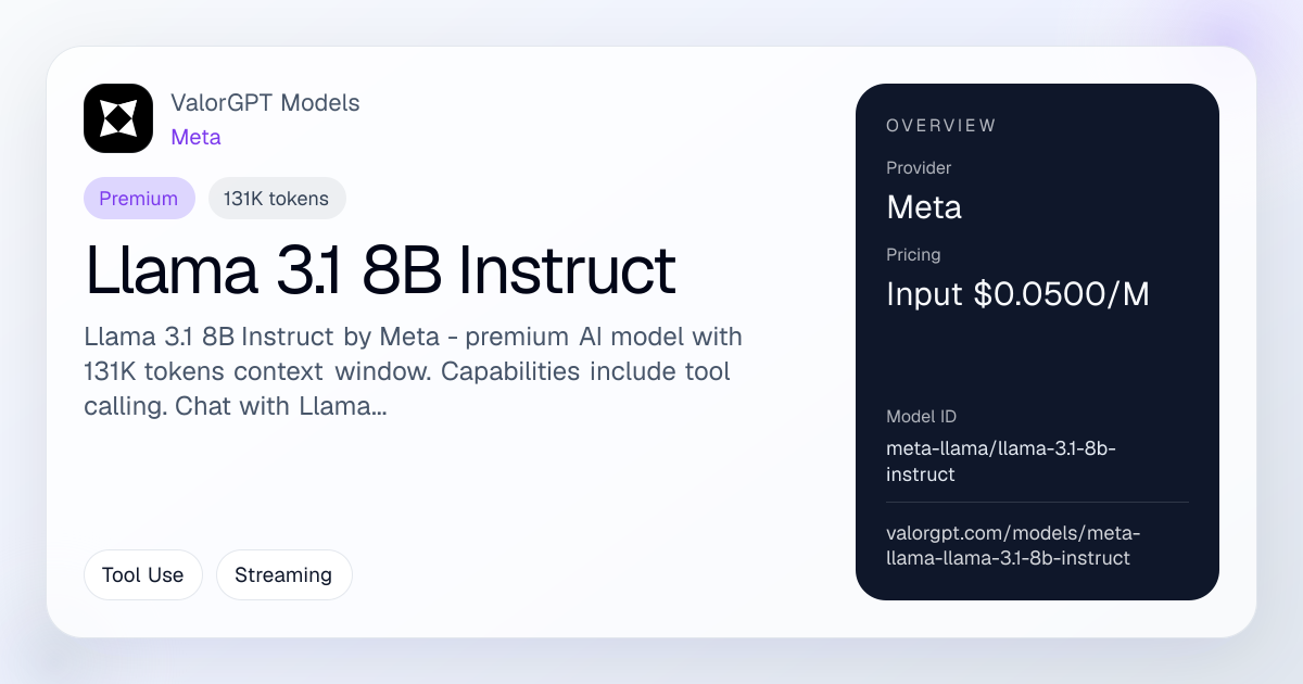 Llama 3.1 8B Instruct