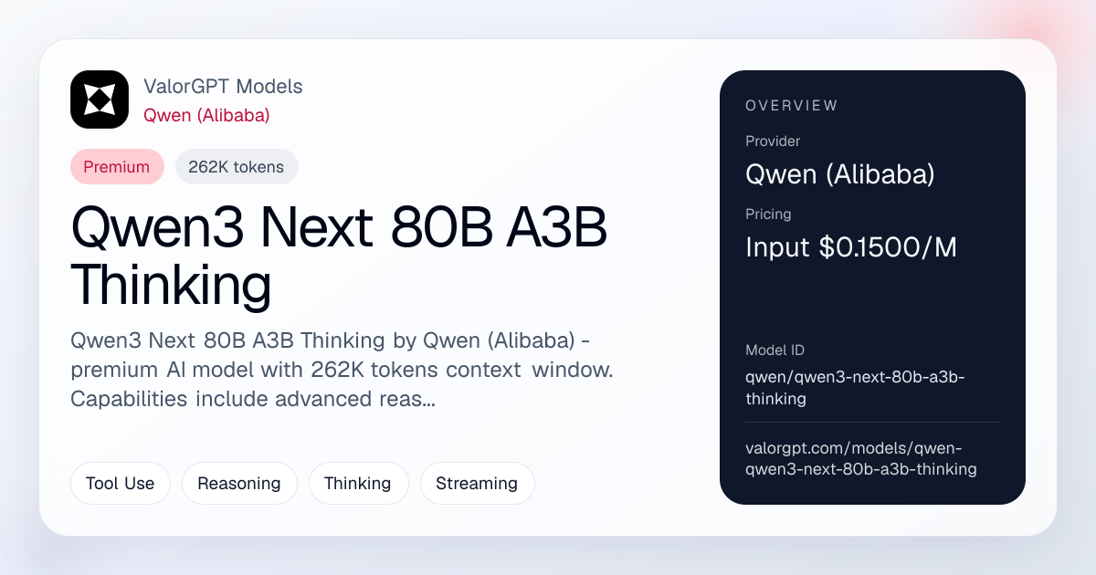 Qwen3 Next 80B A3B Thinking