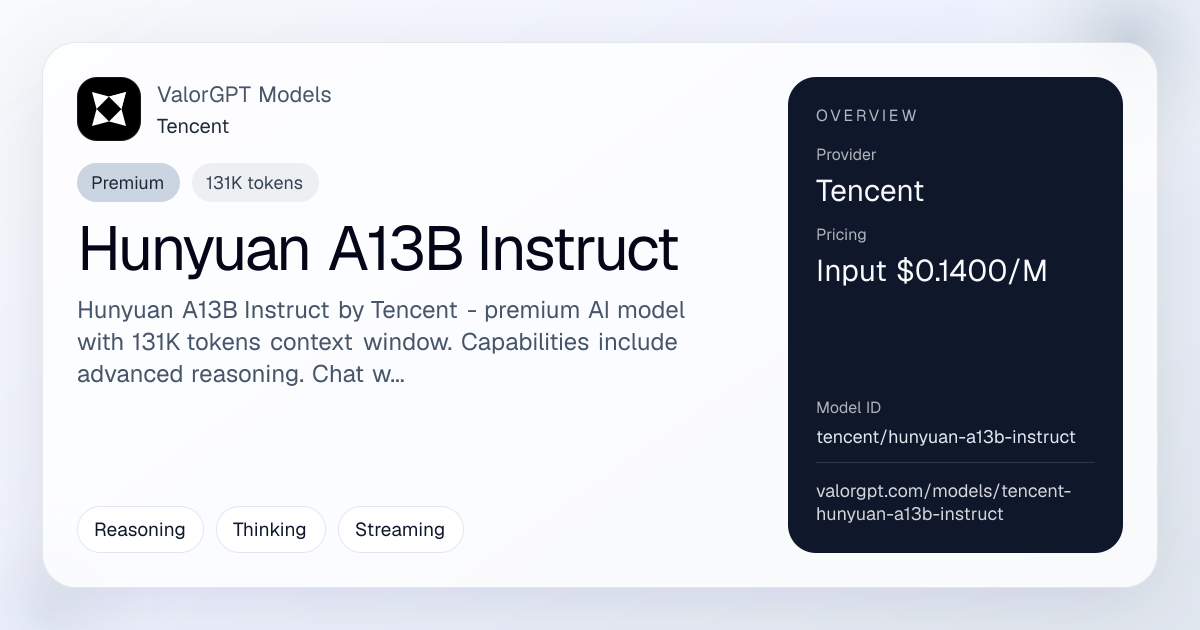 Hunyuan A13B Instruct